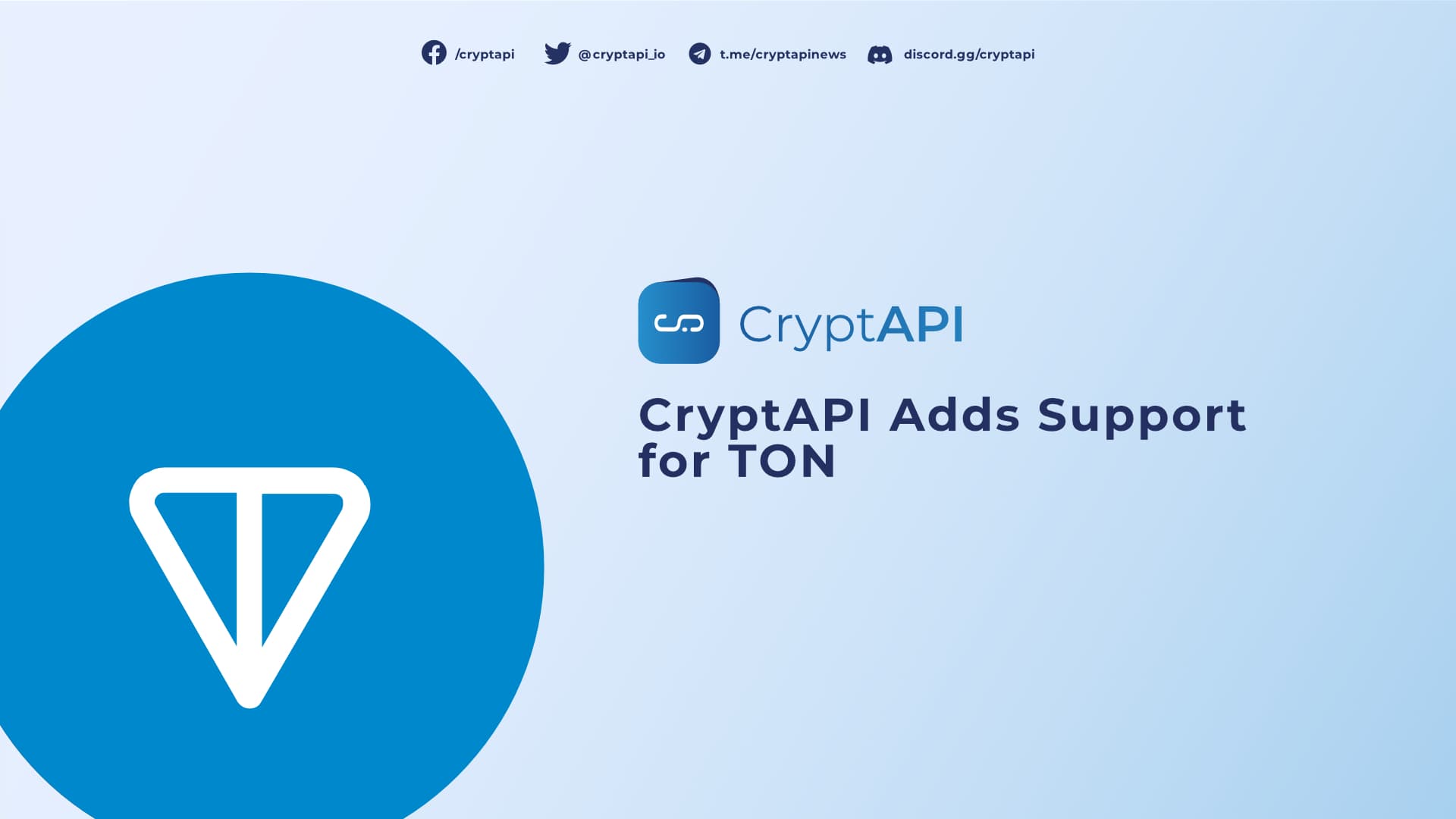 CryptAPI Adds Support for TON