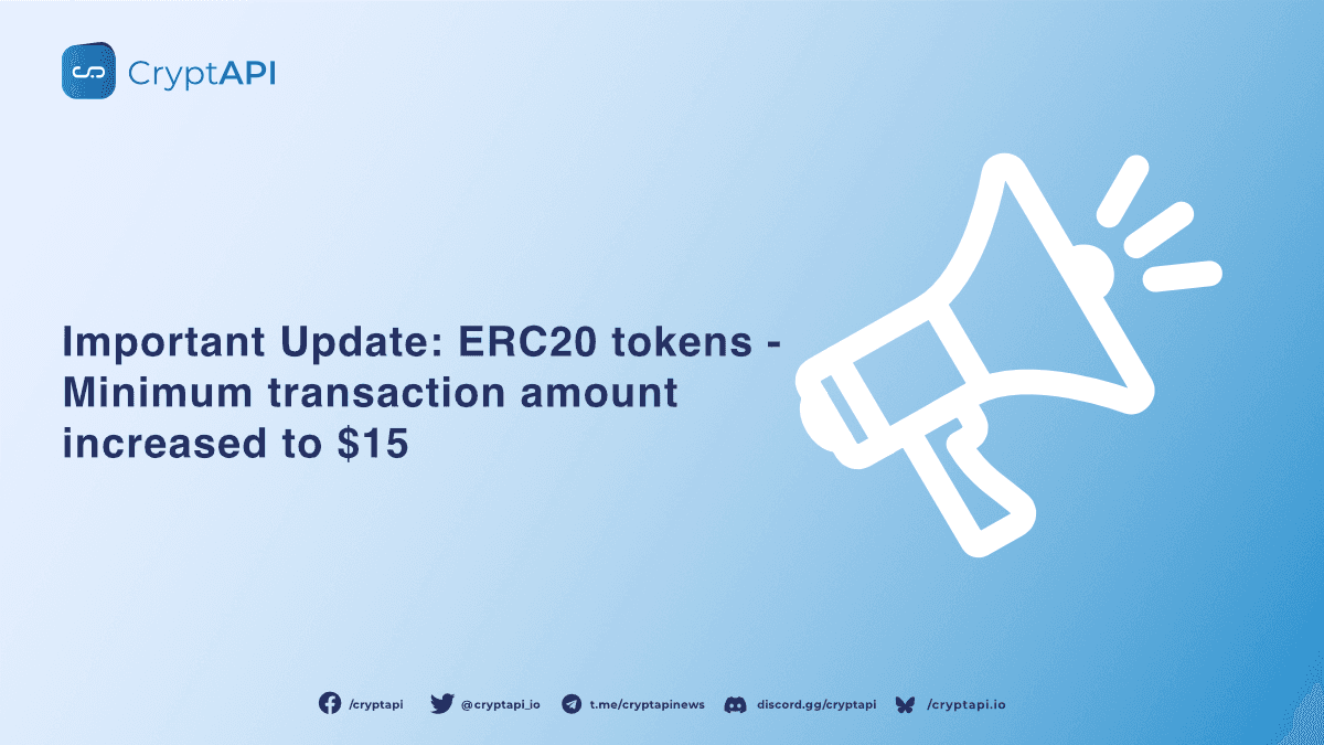 Important Update: Increased Blockchain Fees for Ethereum (ERC-20) Transactions