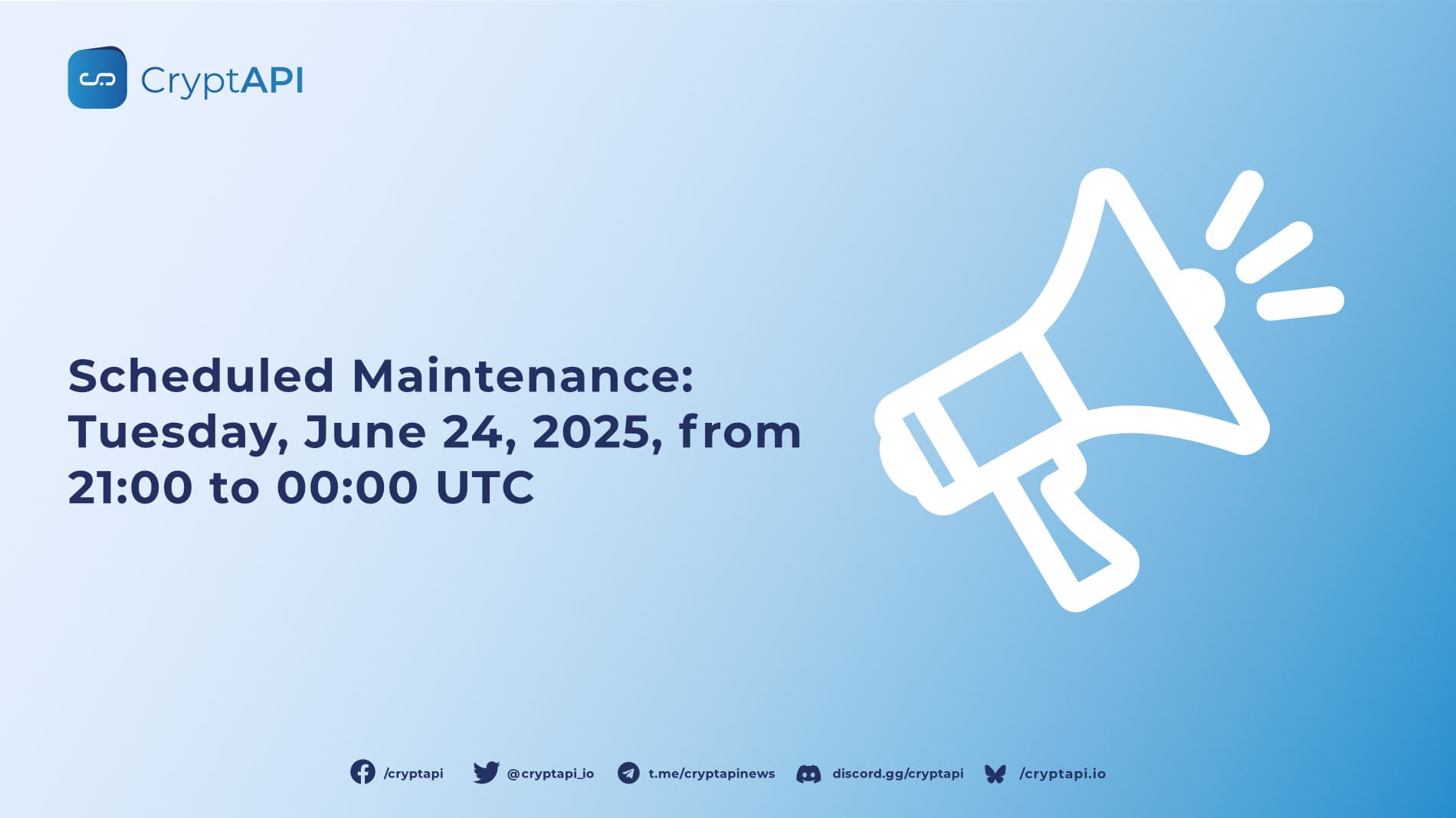 Scheduled Maintenance: Tuesday, June 24, 2025, from 21:00 to 00:00 UTC [Update: Maintenance Complete]