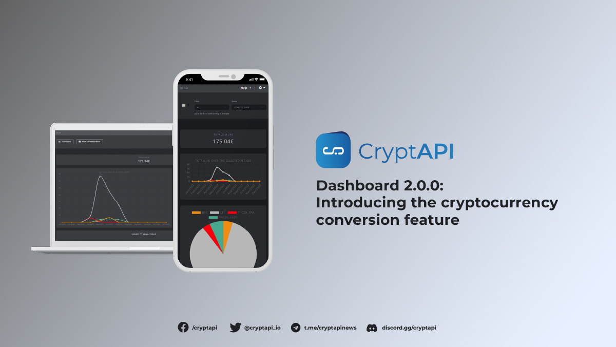 Dashboard 2.0.0: Introducing the cryptocurrency conversion feature