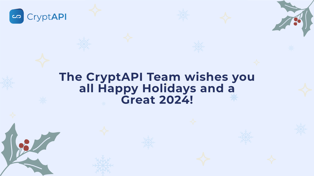 The CryptAPI Team wishes you all Happy Holidays and a Great 2024!